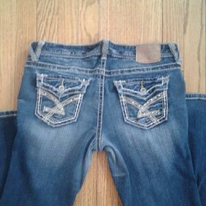 Amethyst bootcut jeans with bling pockets